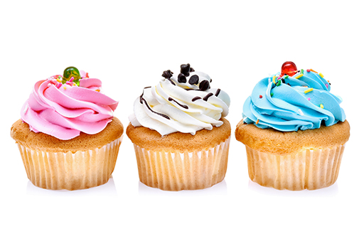 cupcakes isolated on white background